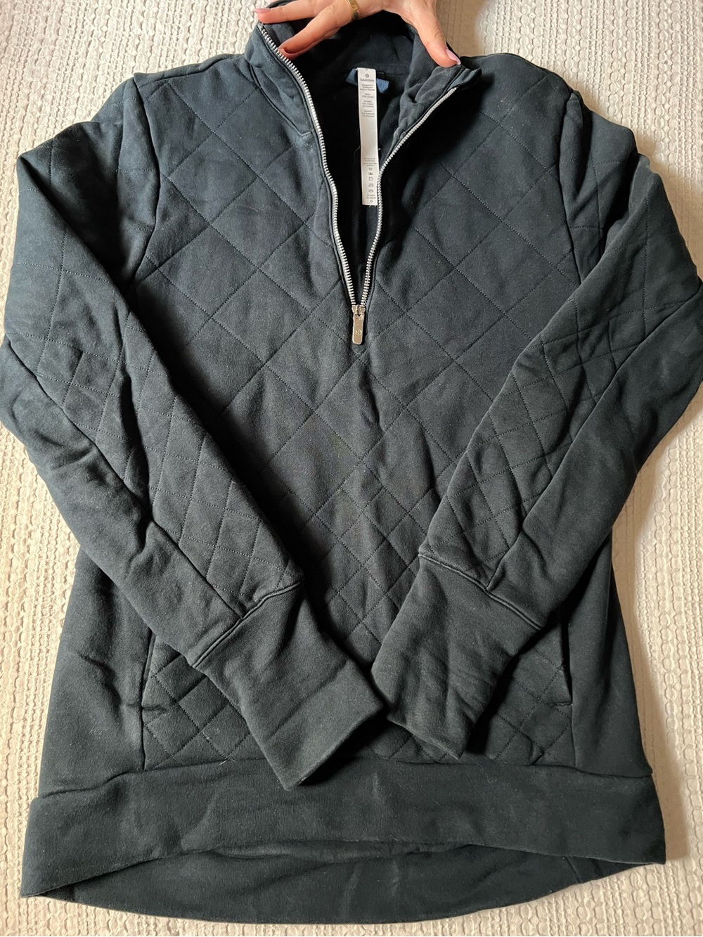 Lululemon  woman’s Quilted Half-Zip Sweater - navy blue